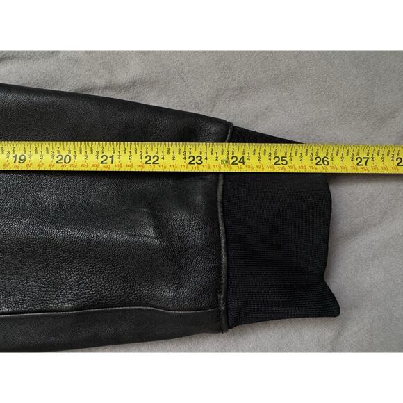 Theory Men’s Navy Nylon/Black Lamb Leather Sleeve Jacket Bomber RN#98406, Size L - Picture 10 of 11